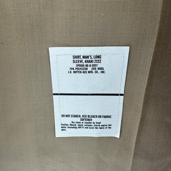 USMC Military Uniform Shirt Wool Blend Long Sleeve Khaki + Tie DSCP Skillcraft - Picture 4 of 9